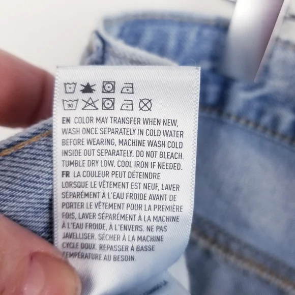 American Eagle 90s Boyfriend Light Wash Distressed Jeans size 12 X-Long - Picture 10 of 11